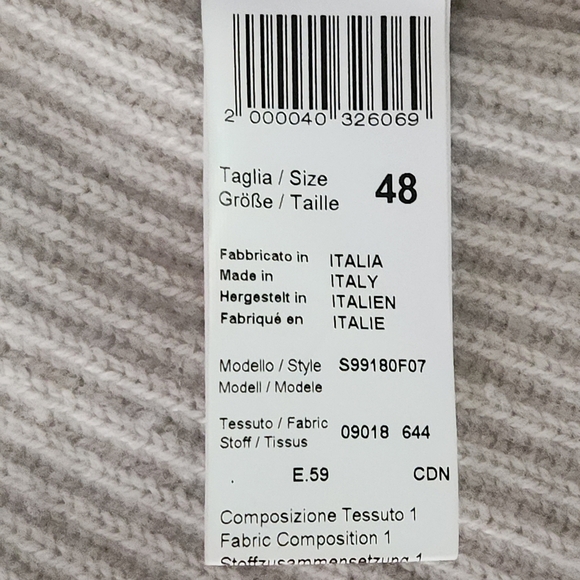 Peserico Luxury Wool‑Silk‑Cashmere 3/4‑Sleeve Turtleneck Sweater (IT 48 / L) - Picture 9 of 10